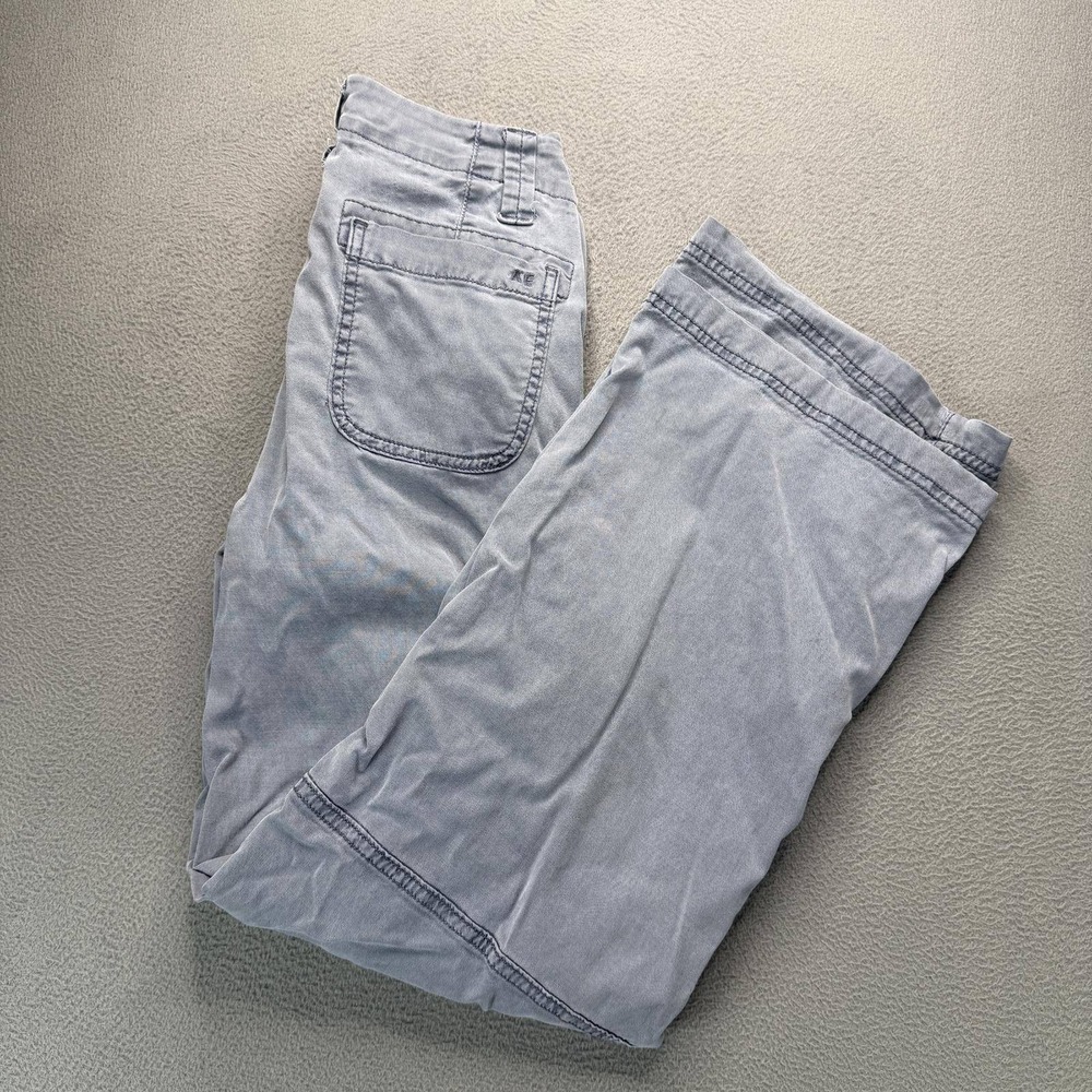 American Eagle Stretch Cargo Pants Womens 000 Short Grey Lyocell Wide Leg